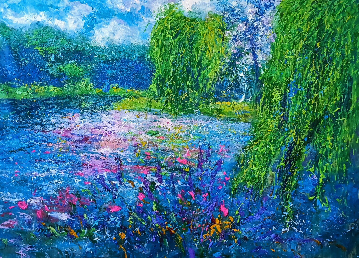THE HABITAT OF THE DRAGONFLY Andrés Rueda Originalgemälde zu verkaufen