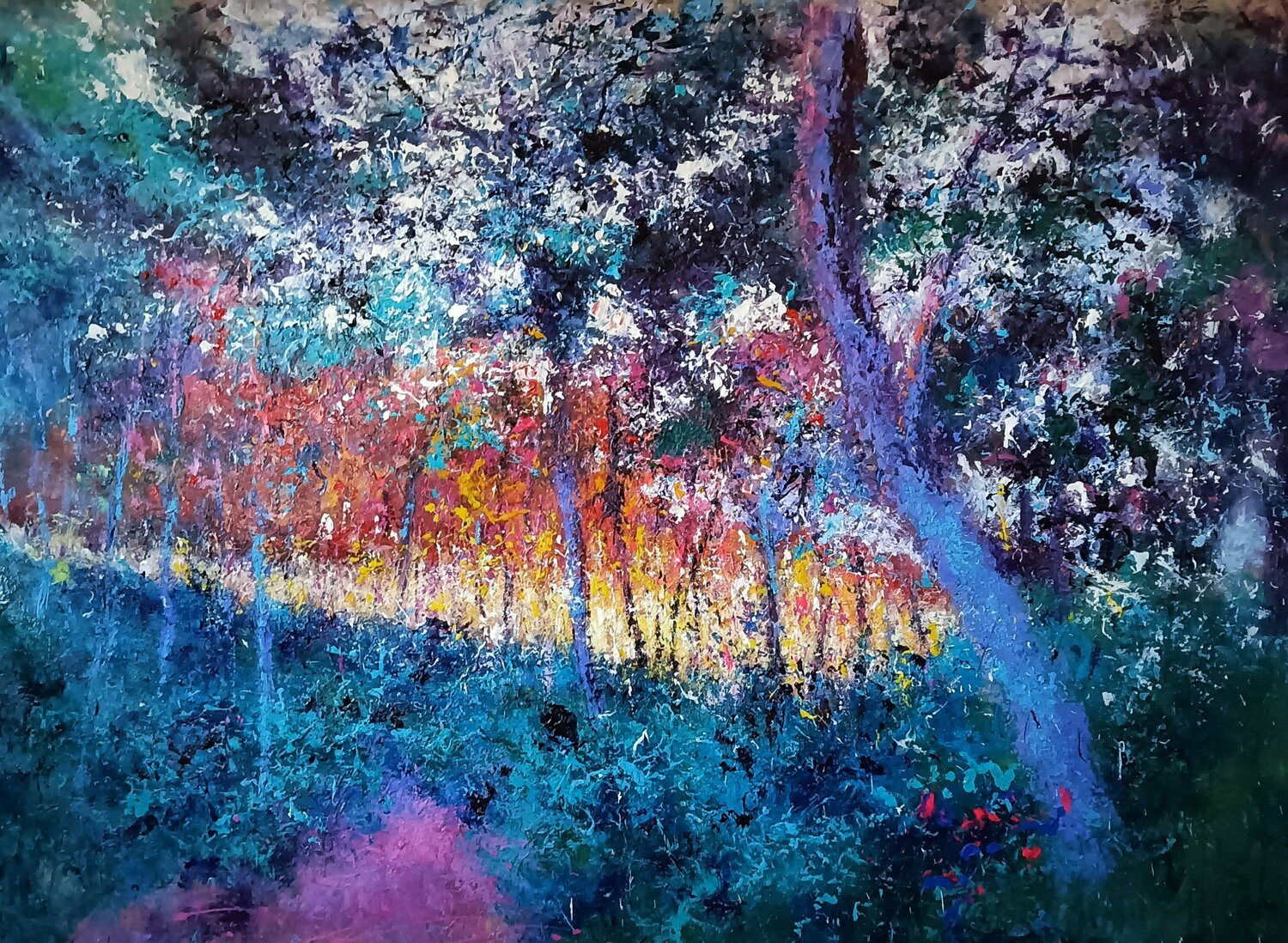 ATARDECER ENTRE PINARES ( COSTA BRAVA) Andrés Rueda Originalgemälde zu verkaufen