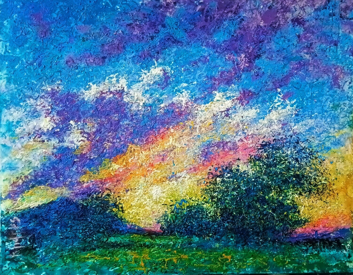 AFTERNOON ON THE HILL OF THE CROSS Andrés Rueda Originalgemälde zu verkaufen