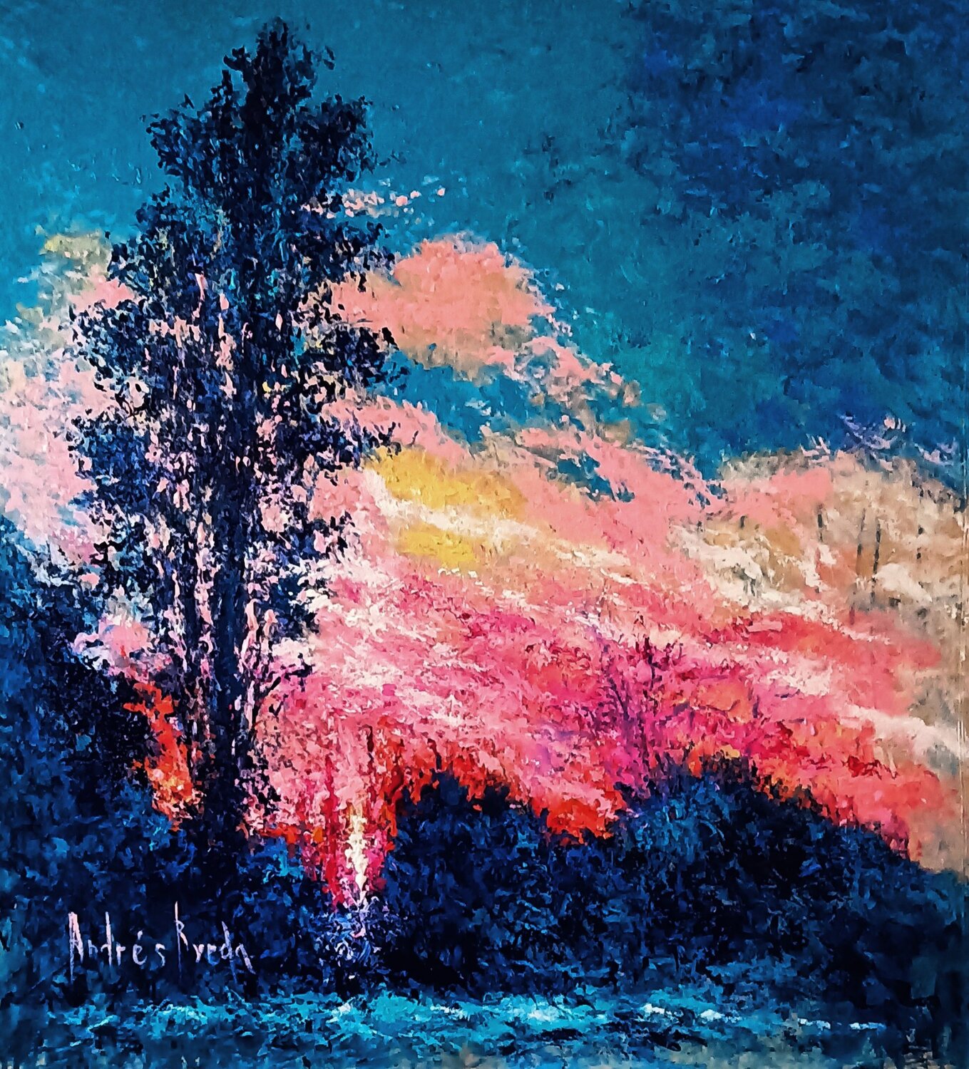 THE SUN HIDES BEHIND THE POPLAR Andrés Rueda