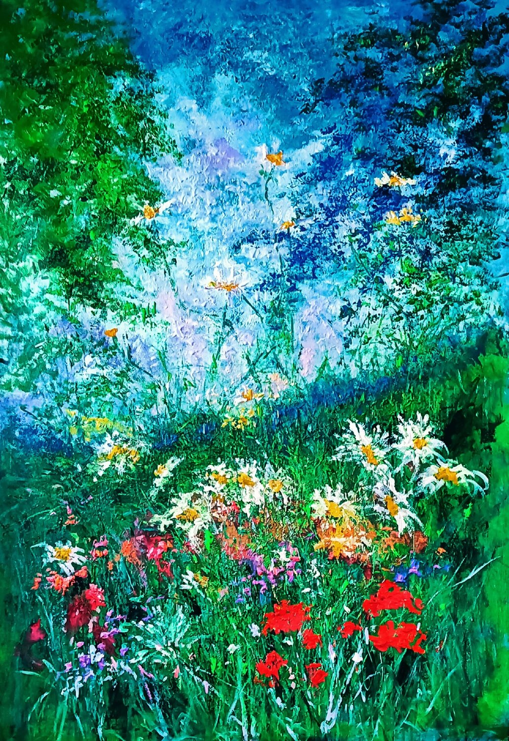 WITH THE SMELL OF FLOWERS Andrés Rueda Dipinto originale in vendita