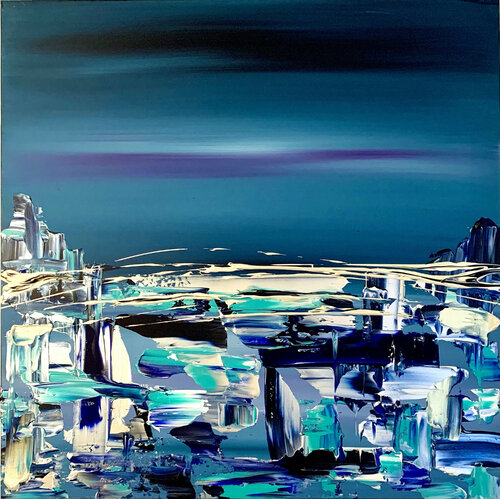 Paesaggio blue intenso LETTERIA - LILLYLILLA' RUSSO