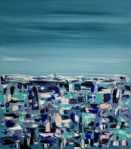 Paesaggio blue intenso van LETTERIA - LILLYLILLA' RUSSO, Schilderij te koop op Singulart