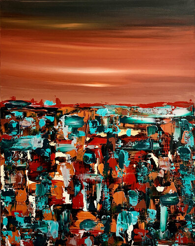 ARANCIO INTENSO AL TRAMONTO von LETTERIA - LILLYLILLA' RUSSO, Malerei kaufen auf Singulart