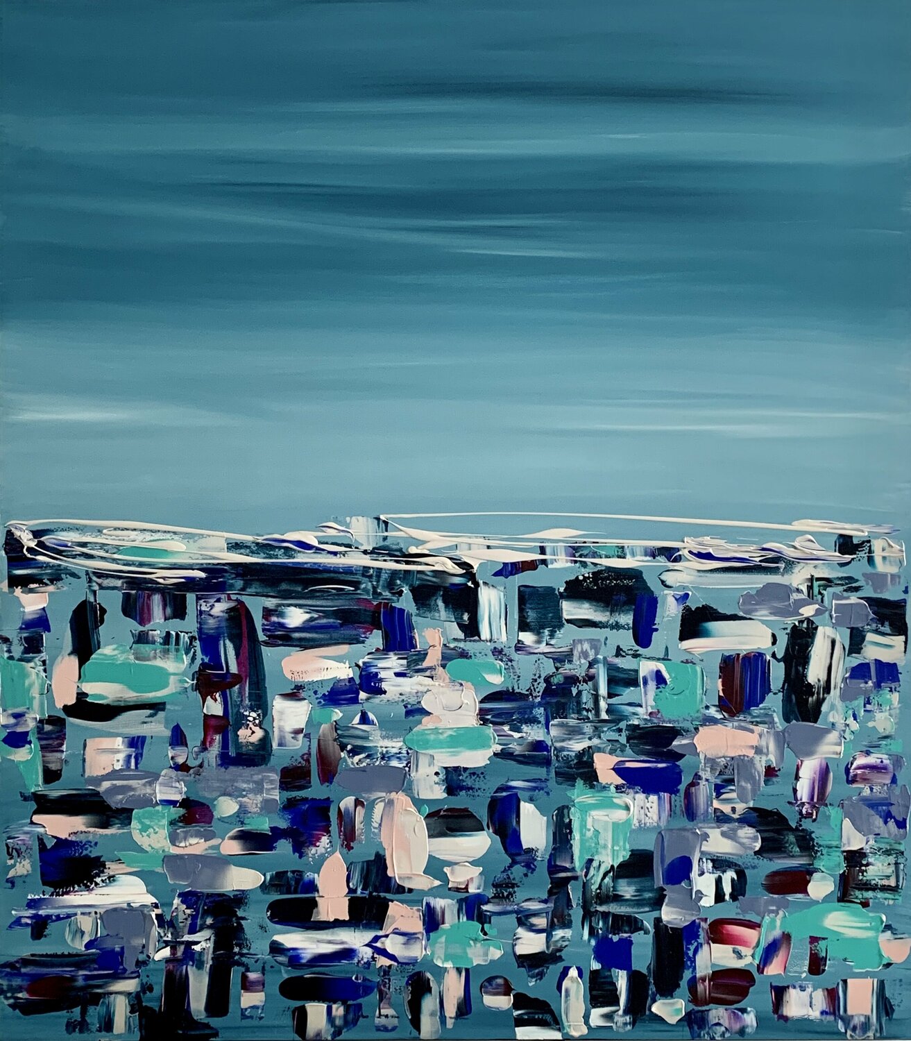 Paesaggio blue intenso LETTERIA - LILLYLILLA' RUSSO Originalgemälde zu verkaufen