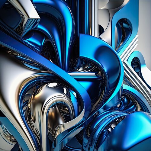 Blue cold steel abstract by Andrea Pallang, 사진 for Sale on Singulart