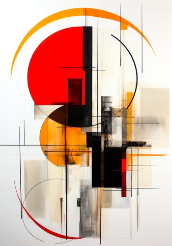 Bauhaus geometric abstract de Andrea Pallang, Pintura a la venta en Singulart