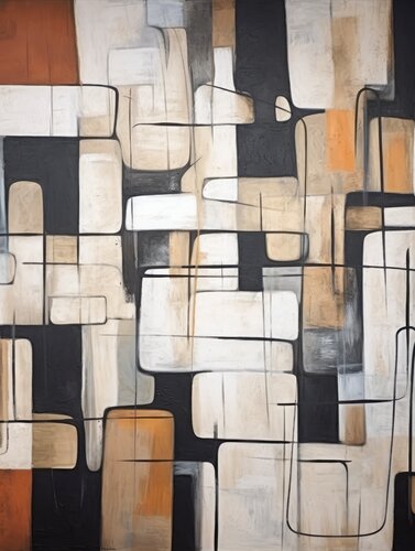 Bauhaus geometric abstract by Andrea Pallang, 油畫 for Sale on Singulart