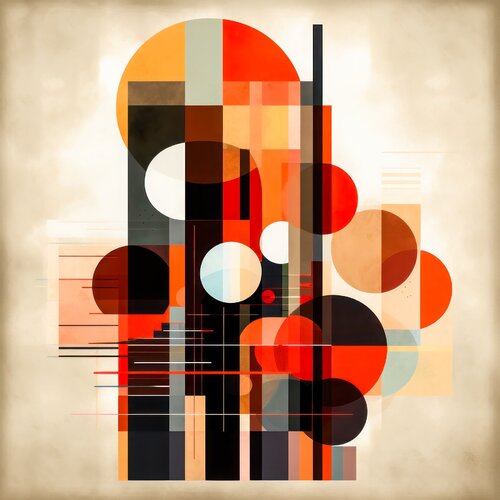 Bauhaus geometry abstract di Andrea Pallang, Pittura in vendita su Singulart