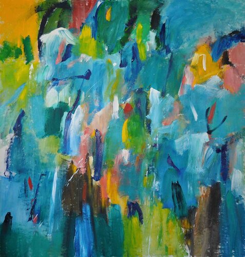 Blue Skies Red Dot by Richard Kattman, 油畫 for Sale on Singulart