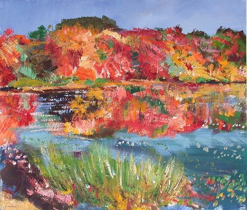 Fall at the Lake de Richard Kattman, Pintura a la venta en Singulart