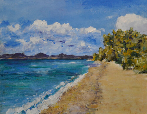 Voutakos Beach par Richard Kattman, Peinture en vente sur Singulart