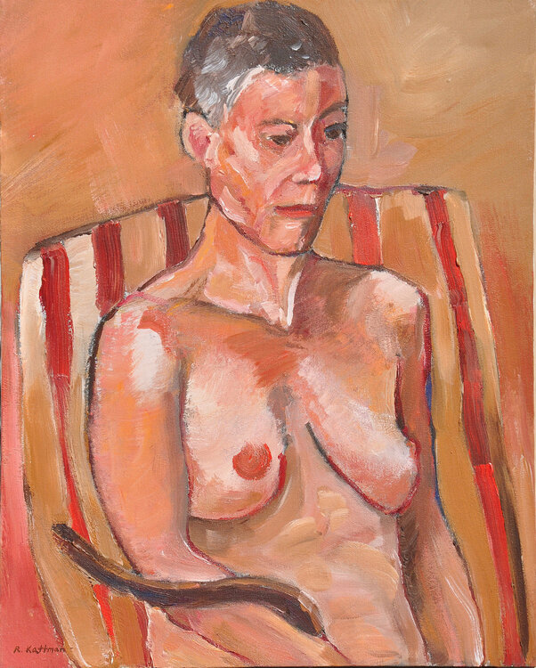 Woman in a Striped Armchair Richard Kattman