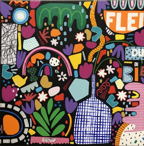 HAPPY  FLOWERS di Mam, Pittura in vendita su Singulart