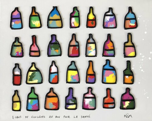 HAPPY BOTTLES di Mam, Pittura in vendita su Singulart