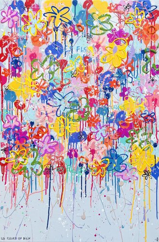 LES FLEURS DU BIEN van Mam, Schilderij te koop op Singulart