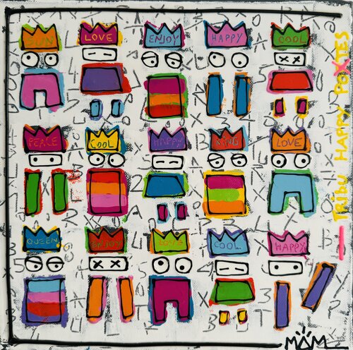 TRIBU HAPPY POTES van Mam, Schilderij te koop op Singulart