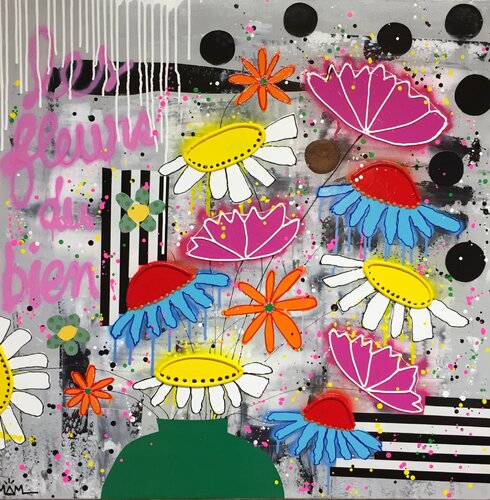 LES FLEURS DU BIEN van Mam, Schilderij te koop op Singulart