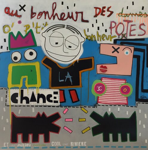 AU BONHEUR DES POTES van Mam, Schilderij te koop op Singulart