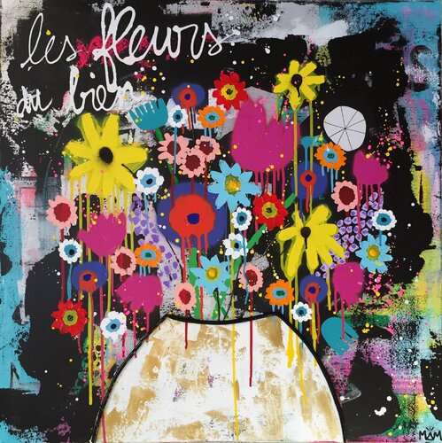 LES FLEURS DU BIEN van Mam, Schilderij te koop op Singulart