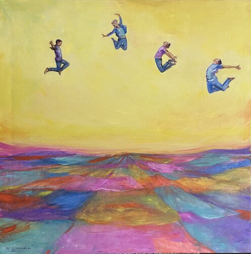 Personitas voladoras by martha escondeur, Painting for Sale on Singulart