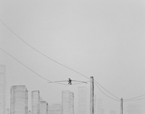 Above the City #1 by Painter Coded, 종이 for Sale on Singulart