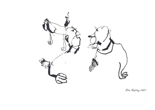 Der gelangweilte Hund by Rita Rössling, Drawing for Sale on Singulart