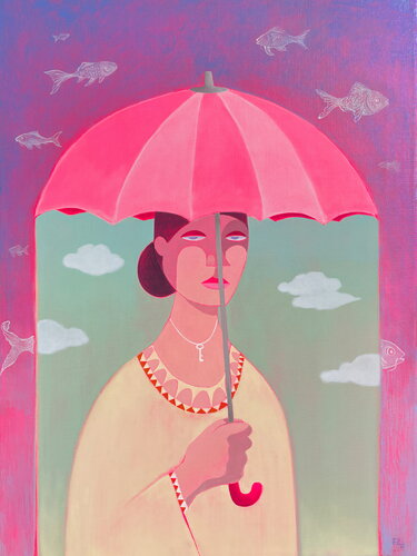 Siempre quise un paraguas transparente by Felix zilinskas, 회화 for Sale on Singulart