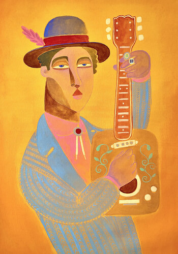 El Guitarrista de la caja de cigarros by Felix zilinskas, 絵画 for Sale on Singulart