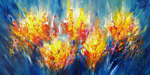 Blue Symphony XXL 2 van Peter Nottrott, Schilderij te koop op Singulart