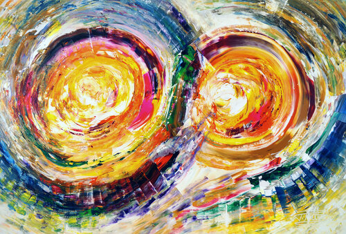 Vibrant Circles XL 2 par Peter Nottrott, Peinture en vente sur Singulart