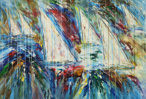 Stormy Sailing Regatta XL 6 van Peter Nottrott, Schilderij te koop op Singulart