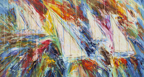 Stormy Sailing Regatta L 3 van Peter Nottrott, Schilderij te koop op Singulart