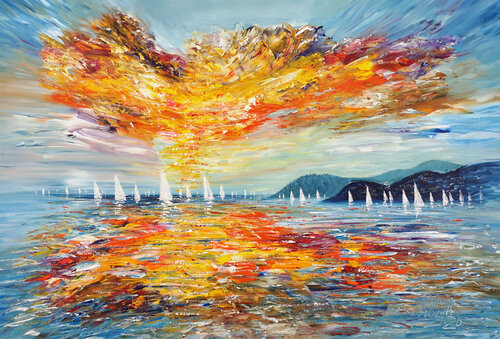 Sunday Sailing Impressions XL 1 van Peter Nottrott, Schilderij te koop op Singulart