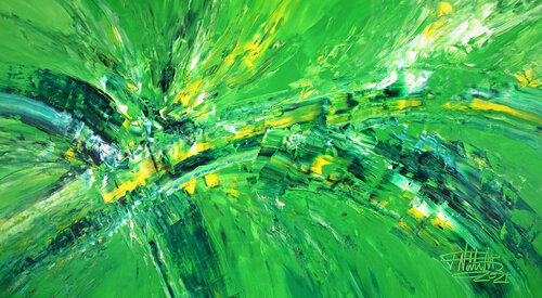 Green Adventure L 1 van Peter Nottrott, Schilderij te koop op Singulart