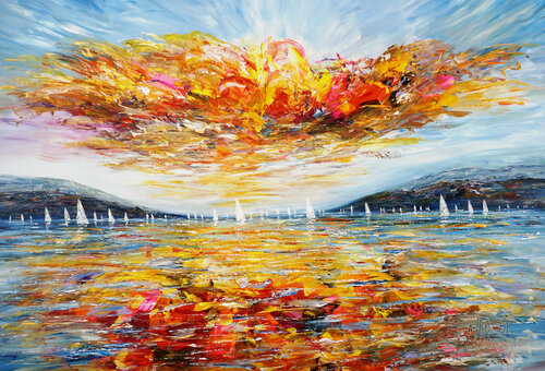 Sunday Sailing Impressions XL 2 van Peter Nottrott, Schilderij te koop op Singulart