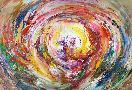 Vibrant Circle XL 3 van Peter Nottrott, Schilderij te koop op Singulart