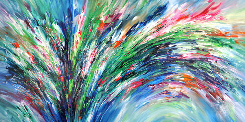 Blue And Green XXL 2 van Peter Nottrott, Schilderij te koop op Singulart