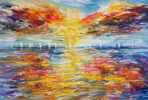 Seascape Sailing Impressions XL 15 van Peter Nottrott, Schilderij te koop op Singulart