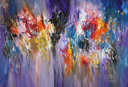 Purple Abstraction XL 1 van Peter Nottrott, Schilderij te koop op Singulart