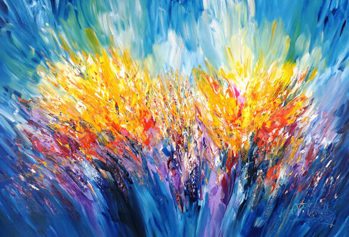 Blue Symphony XL 8 van Peter Nottrott, Schilderij te koop op Singulart