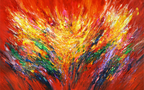 Red Energy XXXL 1 van Peter Nottrott, Schilderij te koop op Singulart