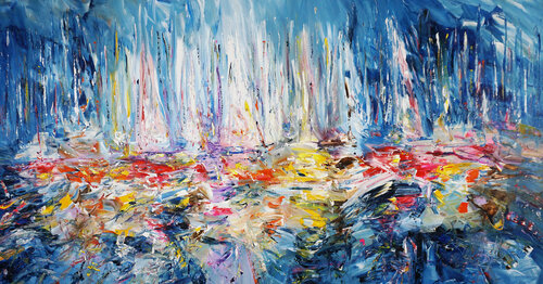 Sail Boat Marina XXL 1 van Peter Nottrott, Schilderij te koop op Singulart