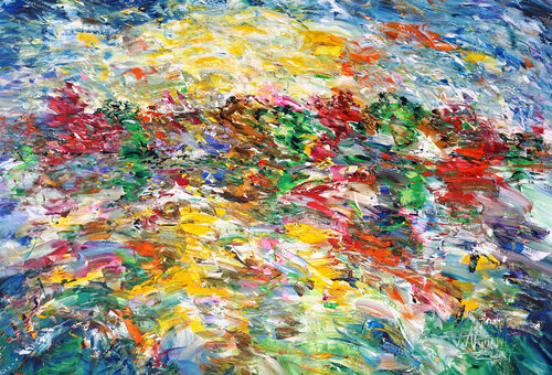 Landscape: Autumn Impressions XL 1 di Peter Nottrott, Pittura in vendita su Singulart