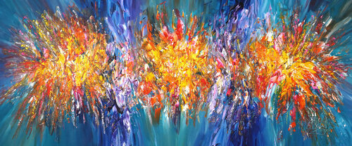 Stick: Turquoise Daydream 2 van Peter Nottrott, Schilderij te koop op Singulart