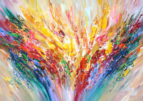 Positive Energy Gold M 1 di Peter Nottrott, Pittura in vendita su Singulart