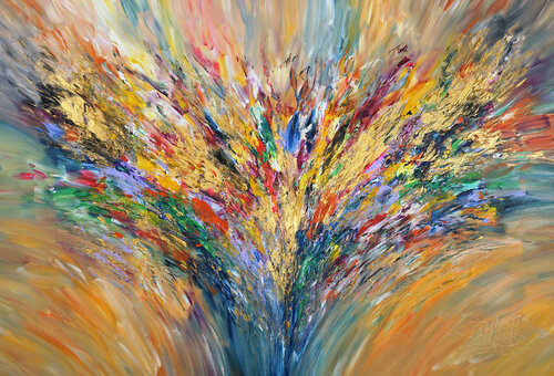 Golden Wings XL 4 van Peter Nottrott, Schilderij te koop op Singulart