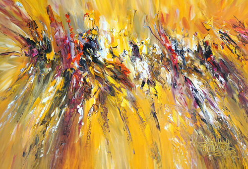Yellow Energy XL 1 van Peter Nottrott, Schilderij te koop op Singulart