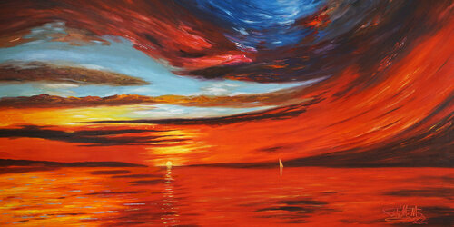Romantic Evening Seascape XXL Special Version di Peter Nottrott, Pittura in vendita su Singulart