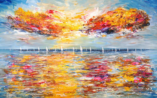 Seascape Sailing Impressions XXXL 1 van Peter Nottrott, Schilderij te koop op Singulart